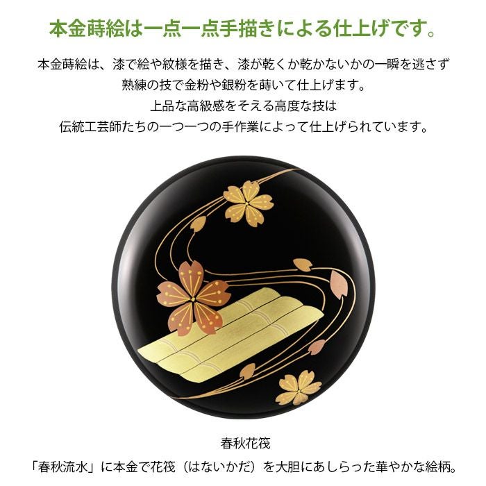 蒔絵 －あわせ－ 春秋花筏 ミニ骨壷ー遺骨ペンダント・ミニ骨壺の手元