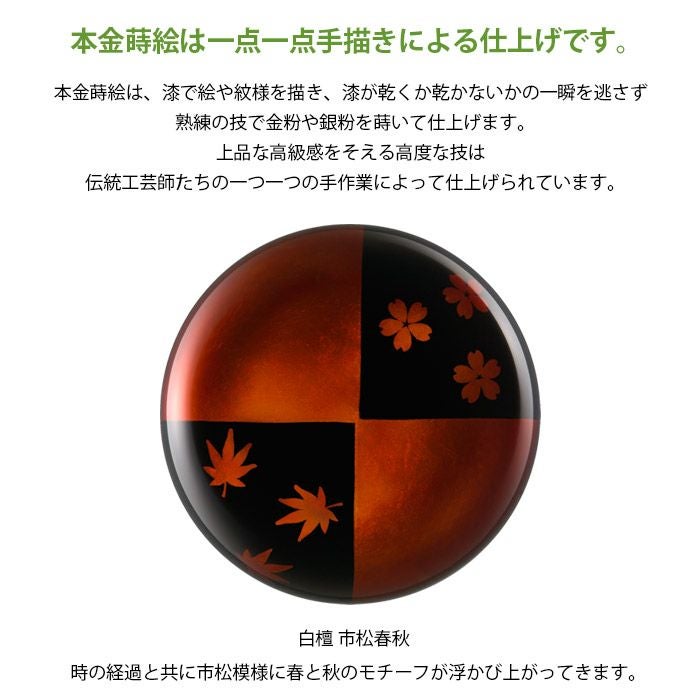 蒔絵 －あわせ－ 白檀 市松春秋 ミニ骨壷ー遺骨ペンダント・ミニ骨壺の